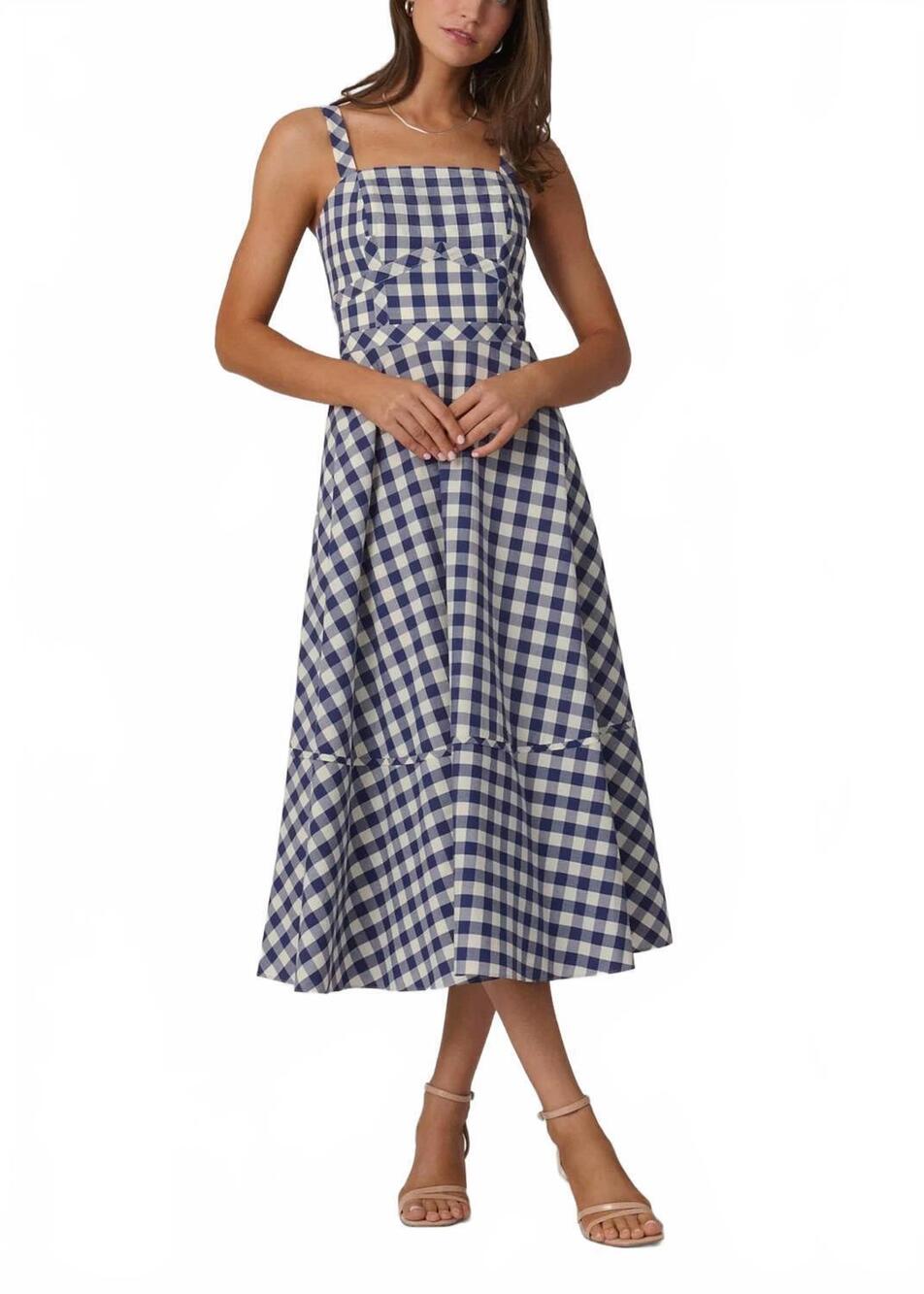 NEW SHOSHANNA kaydence dress in blue/white